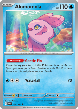 Pokémonkaart Alomomola nummer 24/86 uit de set Black Bolt (Scarlet & Violet)