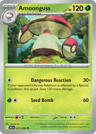 Pokémonkaart Amoonguss nummer 11/86 uit de set Black Bolt (Scarlet & Violet)