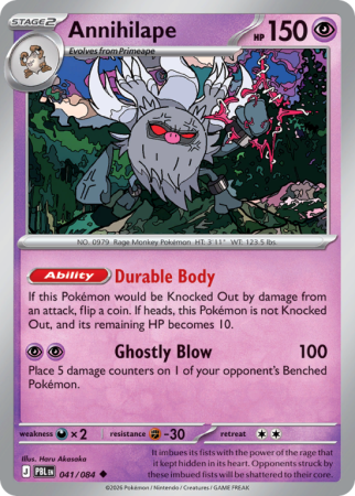 Pokémonkaart Annihilape nummer 41/84 uit de set Pitch Black (Mega Evolution)