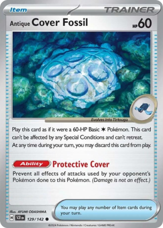 Pokémonkaart Antique Cover Fossil nummer 129/142 uit de set Stellar Crown (Scarlet & Violet)