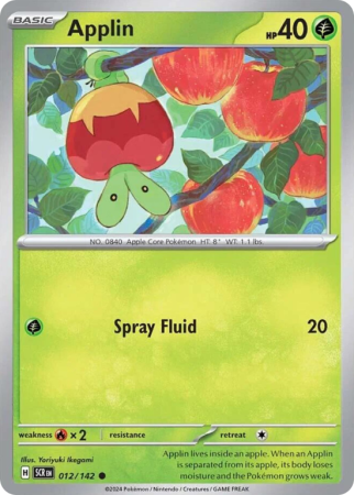 Pokémonkaart Applin nummer 12/142 uit de set Stellar Crown (Scarlet & Violet)