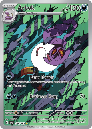 Pokémonkaart Arbok nummer 176/162 uit de set Temporal Forces (Scarlet & Violet)