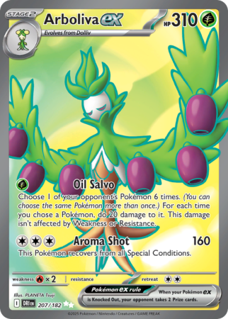 Pokémonkaart Arboliva ex nummer 207/182