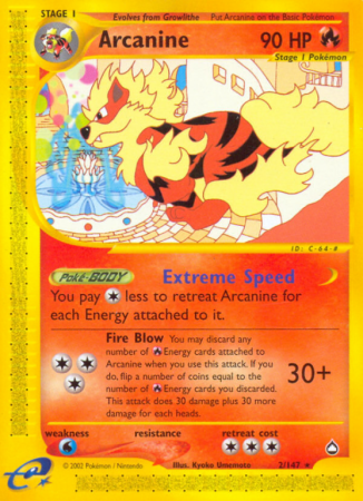 Arcanine 2/186 E-Card Aquapolis