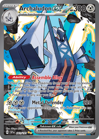 Pokémonkaart Archaludon ex nummer 241/191