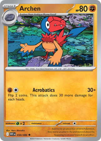 Pokémonkaart Archen nummer 50/86 uit de set White Flare (Scarlet & Violet)