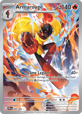 Pokémonkaart Armarouge nummer 86/84 uit de set Pitch Black (Mega Evolution)