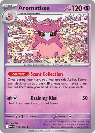 Pokémonkaart Aromatisse nummer 36/88 uit de set Perfect Order (Mega Evolution)