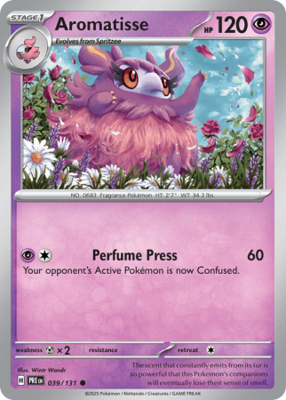 Pokémonkaart Aromatisse nummer 39/131 uit de set Prismatic Evolutions (Scarlet & Violet)