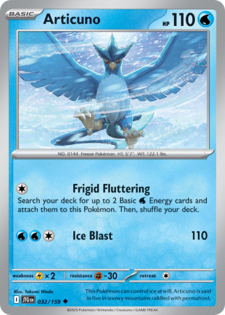 Pokémonkaart Articuno nummer 32/159 uit de set Journey Together (Scarlet & Violet)