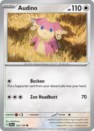 Pokémonkaart Audino nummer 124/159 uit de set Journey Together (Scarlet & Violet)