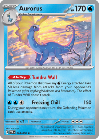 Pokémonkaart Aurorus nummer 24/88 uit de set Perfect Order (Mega Evolution)
