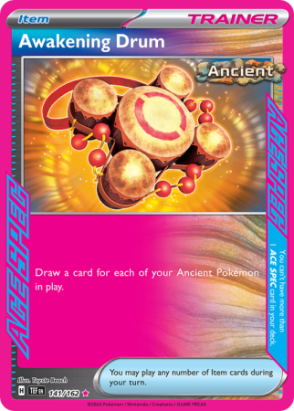 Pokémonkaart Awakening Drum nummer 141/162 uit de set Temporal Forces (Scarlet & Violet)