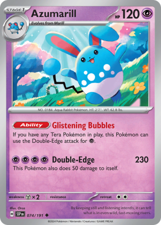 Pokémonkaart Azumarill nummer 74/191
