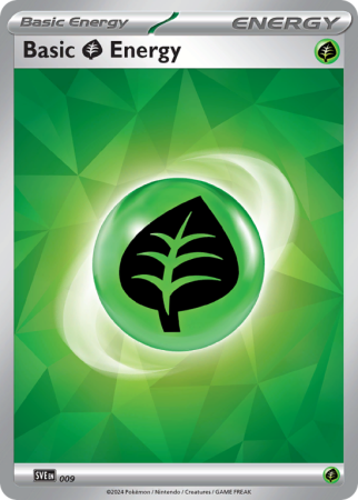 Pokémonkaart Basic Grass Energy nummer 9/8 uit de set Scarlet & Violet Energies (Scarlet & Violet)