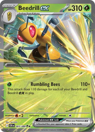 Pokémonkaart Beedrill ex nummer 3/86