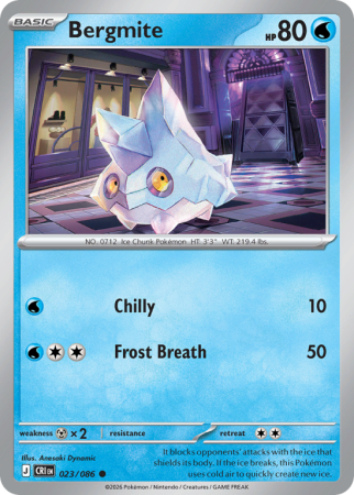 Pokémonkaart Bergmite nummer 23/86 uit de set Chaos Rising (Mega Evolution)