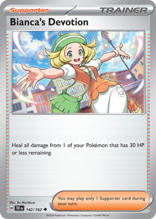 Pokémonkaart Bianca's Devotion nummer 142/162 uit de set Temporal Forces (Scarlet & Violet)