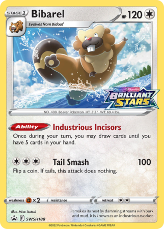 Pokémonkaart Bibarel nummer SWSH188/103 uit de set SWSH Black Star Promos (Sword & Shield)