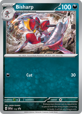Pokémonkaart Bisharp nummer 112/14 uit de set Scarlet & Violet Black Star Promos (Scarlet & Violet)