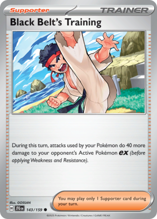 Pokémonkaart Black Belt's Training nummer 143/159 uit de set Journey Together (Scarlet & Violet)