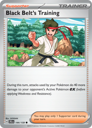 Pokémonkaart Black Belt's Training nummer 144/159 uit de set Journey Together (Scarlet & Violet)