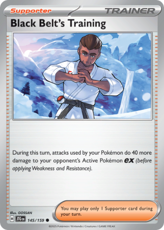 Pokémonkaart Black Belt's Training nummer 145/159 uit de set Journey Together (Scarlet & Violet)