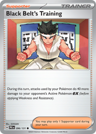 Pokémonkaart Black Belt's Training nummer 96/131 uit de set Prismatic Evolutions (Scarlet & Violet)