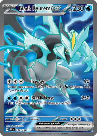Pokémonkaart Black Kyurem ex nummer 218/191 uit de set Surging Sparks (Scarlet & Violet)