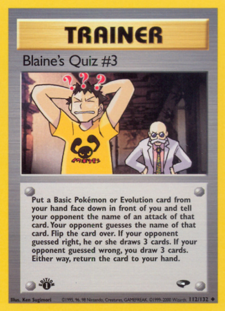 Blaine's Quiz #3 112/132 Gym Gym Challenge