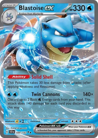 Pokémonkaart Blastoise ex nummer 30/142