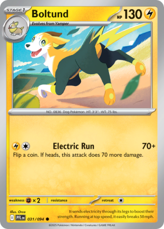 Pokémonkaart Boltund nummer 31/94 uit de set Phantasmal Flames (Mega Evolution)