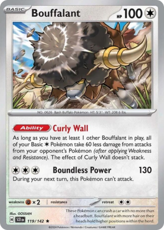 Pokémonkaart Bouffalant nummer 119/142