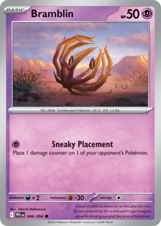Pokémonkaart Bramblin nummer 46/94 uit de set Phantasmal Flames (Mega Evolution)