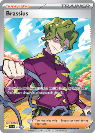Pokémonkaart Brassius nummer 135/131 uit de set Prismatic Evolutions (Scarlet & Violet)