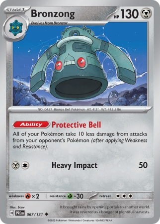 Pokémonkaart Bronzong nummer 67/131