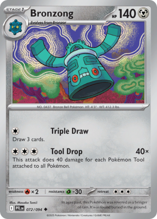 Pokémonkaart Bronzong nummer 72/94 uit de set Phantasmal Flames (Mega Evolution)