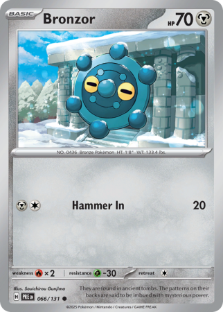 Pokémonkaart Bronzor nummer 66/131 uit de set Prismatic Evolutions (Scarlet & Violet)