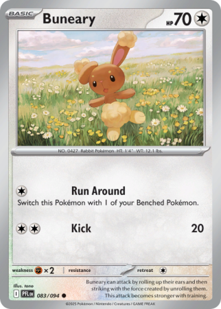 Pokémonkaart Buneary nummer 83/94