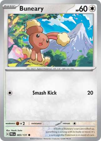 Pokémonkaart Buneary nummer 83/131