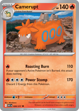 Pokémonkaart Camerupt nummer 28/217