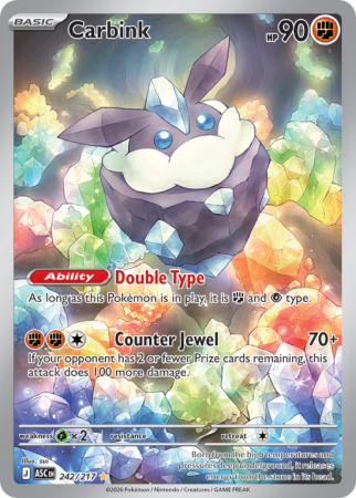 Pokémonkaart Carbink nummer 242/217 uit de set Ascended Heroes (Mega Evolution)