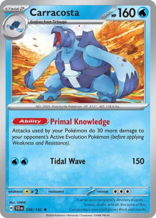 Pokémonkaart Carracosta nummer 38/142 uit de set Stellar Crown (Scarlet & Violet)