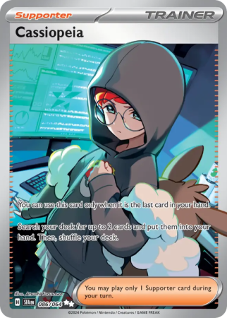 Pokémonkaart Cassiopeia nummer 86/64 uit de set Shrouded Fable (Scarlet & Violet)