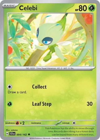 Pokémonkaart Celebi nummer 4/142 uit de set Stellar Crown (Scarlet & Violet)