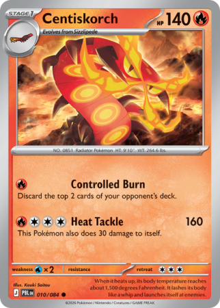 Pokémonkaart Centiskorch nummer 10/84 uit de set Pitch Black (Mega Evolution)