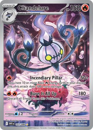 Pokémonkaart Chandelure nummer 103/86 uit de set White Flare (Scarlet & Violet)