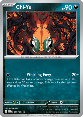 Pokémonkaart Chi-Yu nummer 59/84 uit de set Pitch Black (Mega Evolution)
