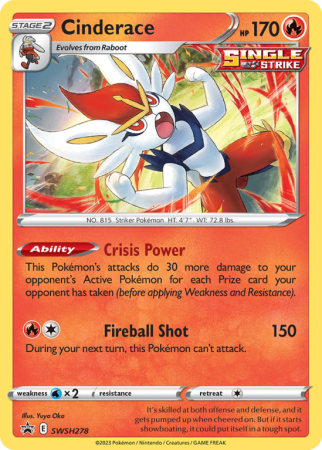 Pokémonkaart Cinderace nummer SWSH278/103
