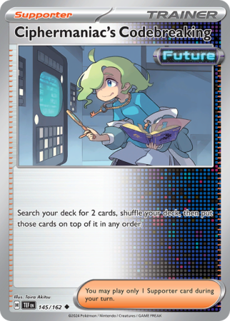Pokémonkaart Ciphermaniac's Codebreaking nummer 145/162 uit de set Temporal Forces (Scarlet & Violet)